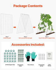 Cucumber Trellis for Climbing Plants, 35" x 55" Foldable Cucumber Trellis Set with Plant Clips, Metal Garden V952-HGPJTXCZAXJ3JGFLUV0