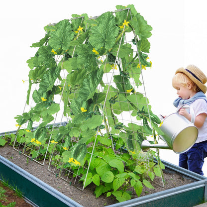 Cucumber Trellis for Climbing Plants, 35" x 55" Foldable Cucumber Trellis Set with Plant Clips, Metal Garden V952-HGPJTXCZAXJ3JGFLUV0