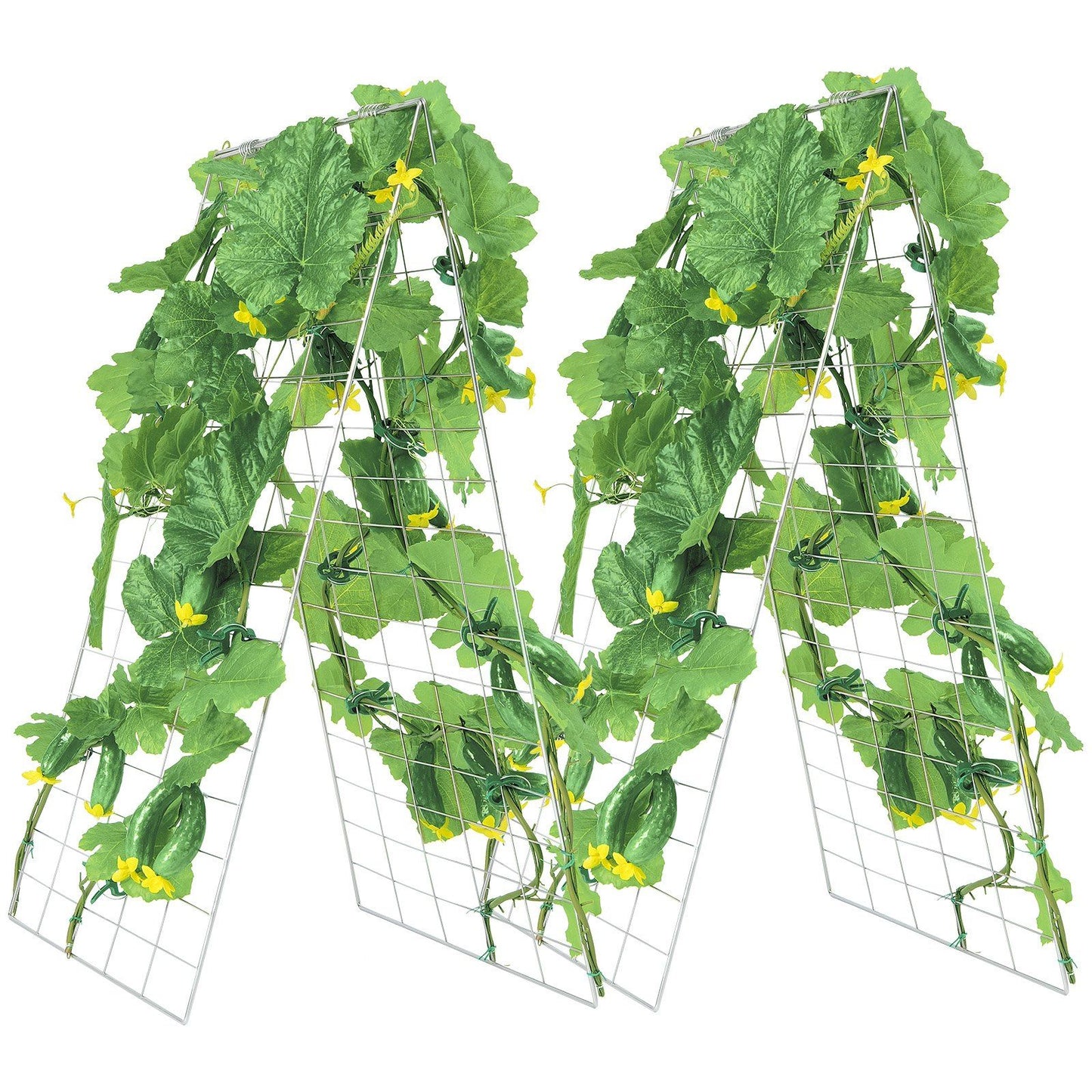 Cucumber Trellis for Climbing Plants, 35" x 55" Foldable Cucumber Trellis Set with Plant Clips, Metal Garden V952-HGPJTXCZAXJ3JGFLUV0