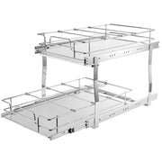 2-Tier Wire Pull Out Cabinet Under Sink Organizer 14x21 Inch Drawer Basket V952-HGS214W21D15H80OCV0