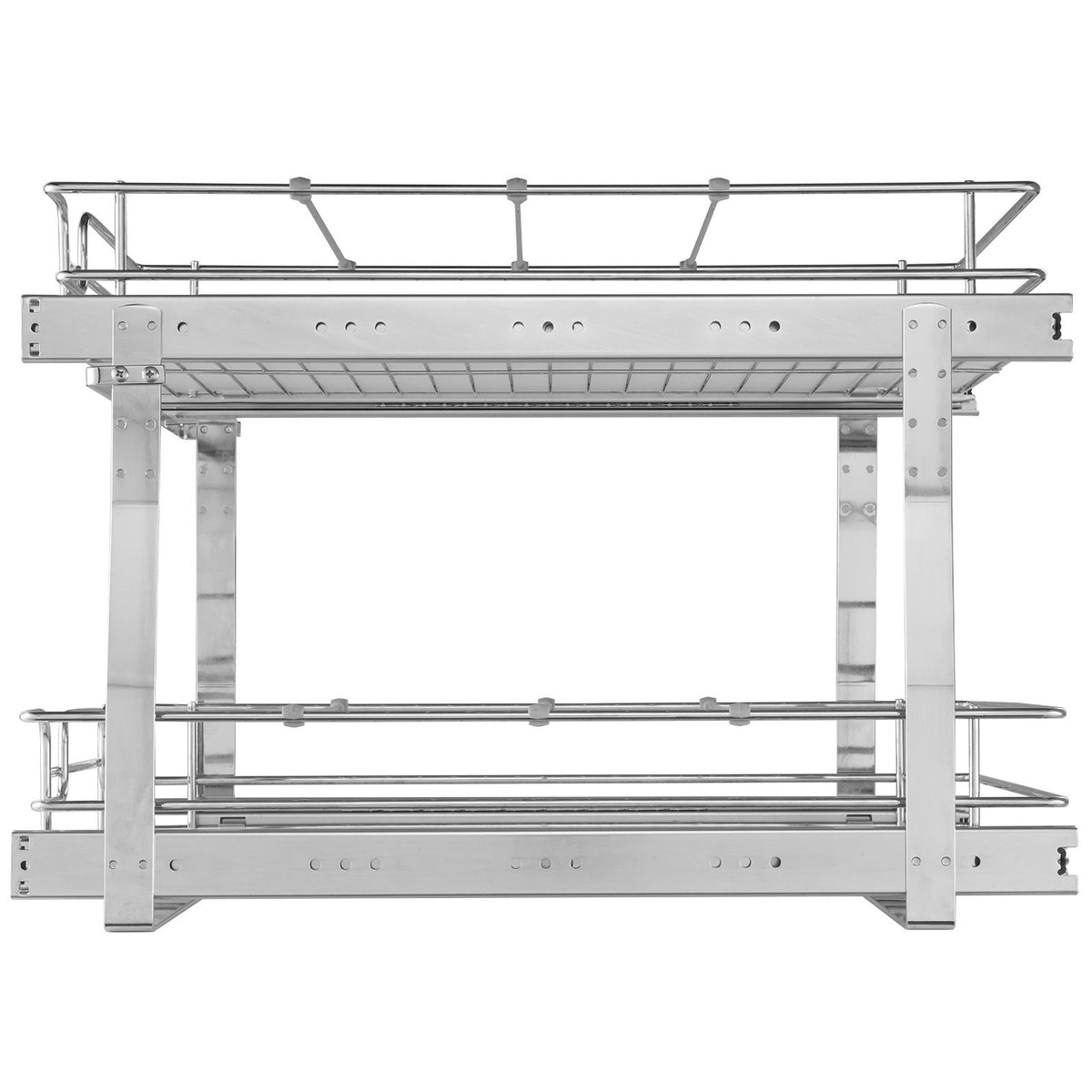 2-Tier Wire Pull Out Cabinet Under Sink Organizer 14x21 Inch Drawer Basket V952-HGS214W21D15H80OCV0