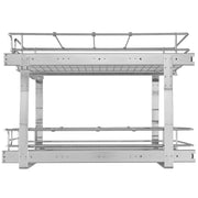 2 Tier 20"Wx21"Dx15"H Pull Out Cabinet Organizer, Heavy Duty Slide Out Pantry Shelves, Steel Roll Out V952-HGS220W21D15HSW3PV0