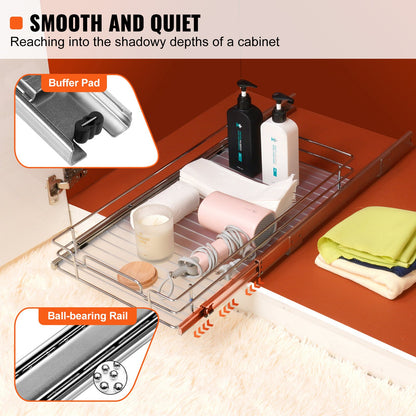 Pull Out Cabinet Under Sink Organizer 11.5 x 16.5 Inch Wire Drawer Basket V952-HGSLLHGSJXYC1UDZFV0
