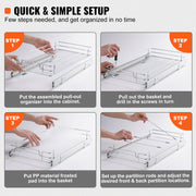 Pull Out Cabinet Under Sink Organizer 11.5 x 16.5 Inch Wire Drawer Basket V952-HGSLLHGSJXYC1UDZFV0