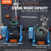 Rotary Welding Positioner 30KG, 0-90 degrees Welding Positioning Turntable Table 1-12RPM 80W, with 12.4 Inch V952-HJBWJX30KG80ONXXLV3