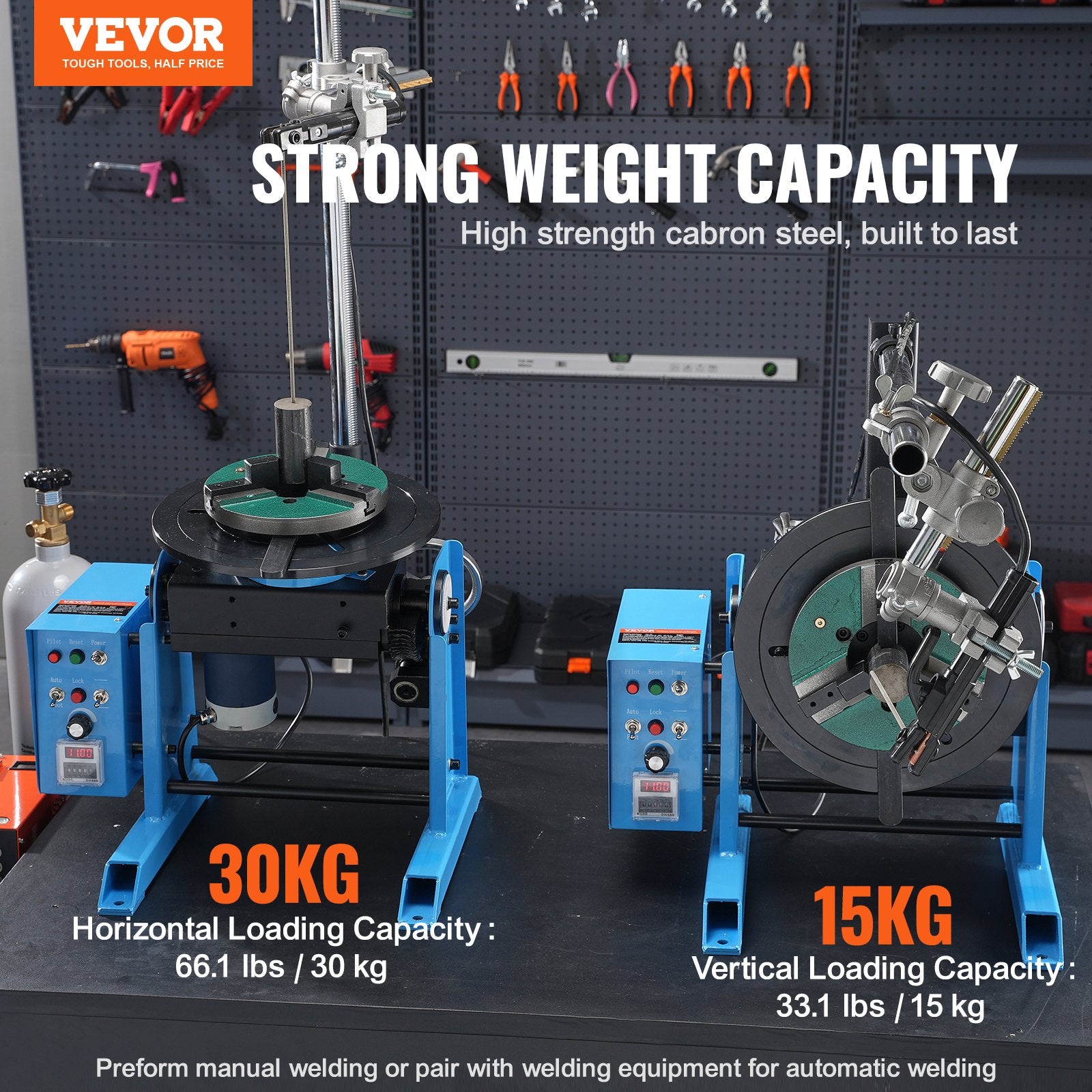 Rotary Welding Positioner 30KG, 0-90 degrees Welding Positioning Turntable Table 1-12RPM 80W, with 12.4 Inch V952-HJBWJX30KG80ONXXLV3