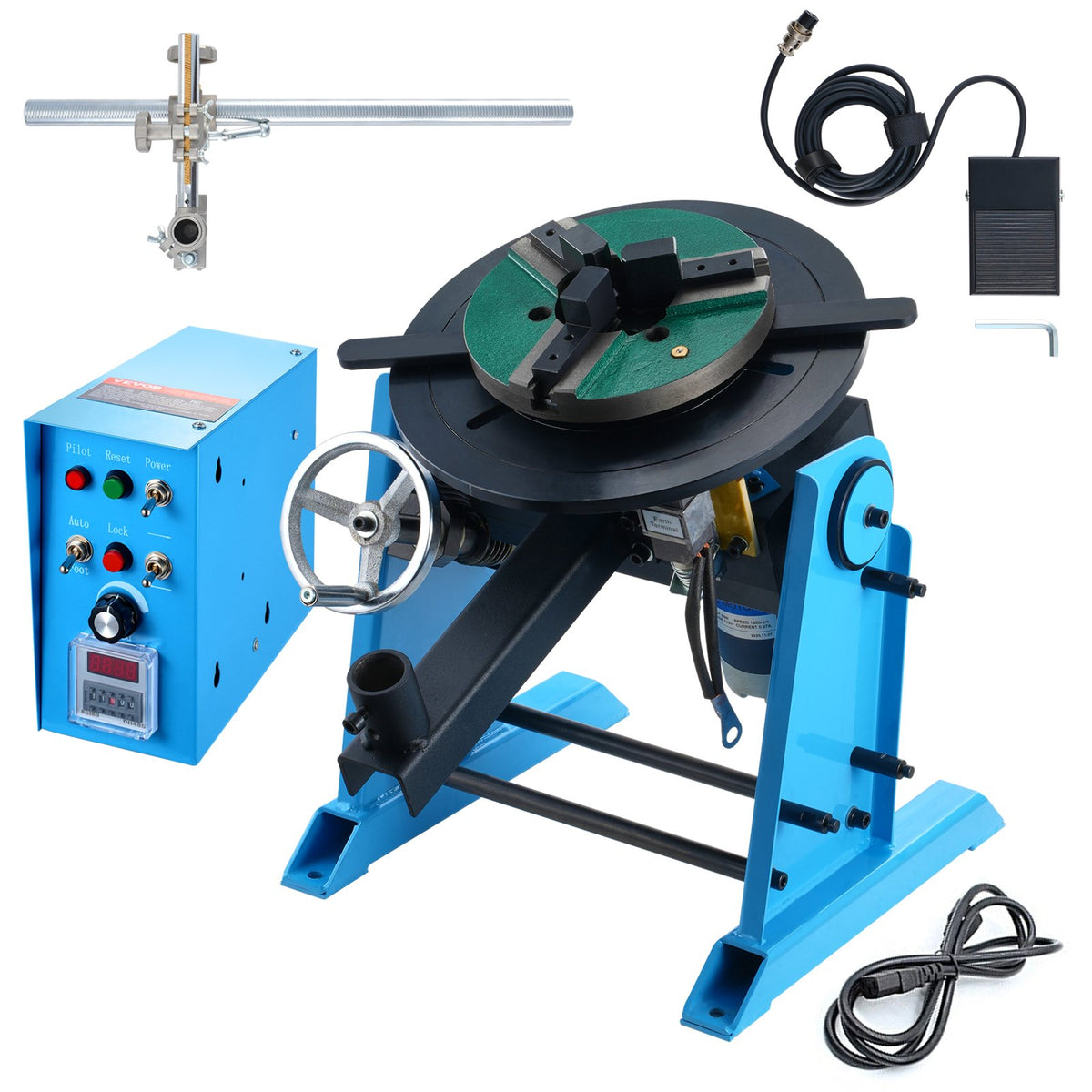 Rotary Welding Positioner 30KG, 0-90 degrees Welding Positioning Turntable Table 1-12RPM 80W, with 12.4 Inch V952-HJBWJX30KG80ONXXLV3