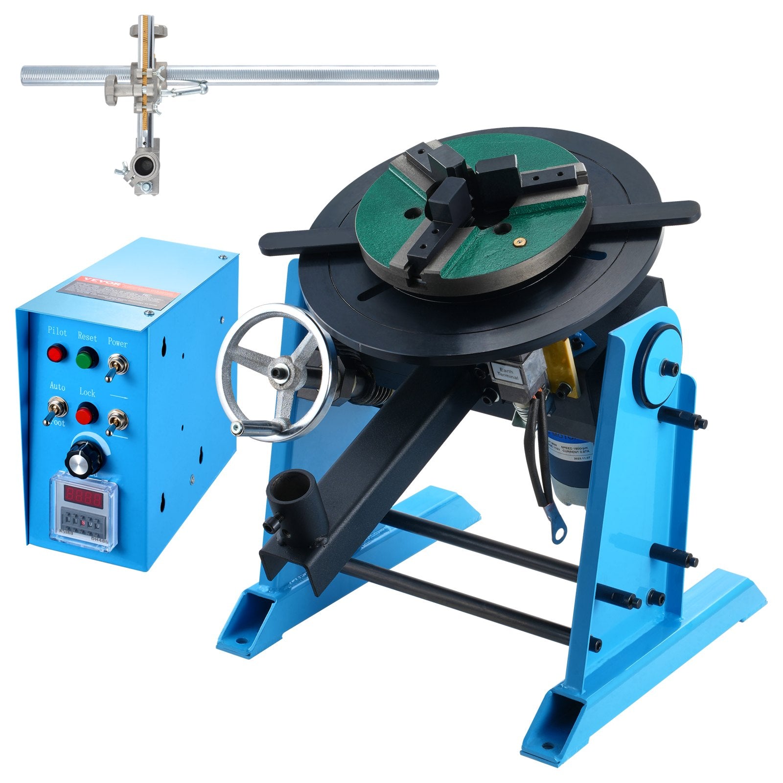 Rotary Welding Positioner 30KG, 0-90 degrees Welding Positioning Turntable Table 1-12RPM 80W, with 12.4 Inch V952-HJBWJX30KG80ONXXLV3