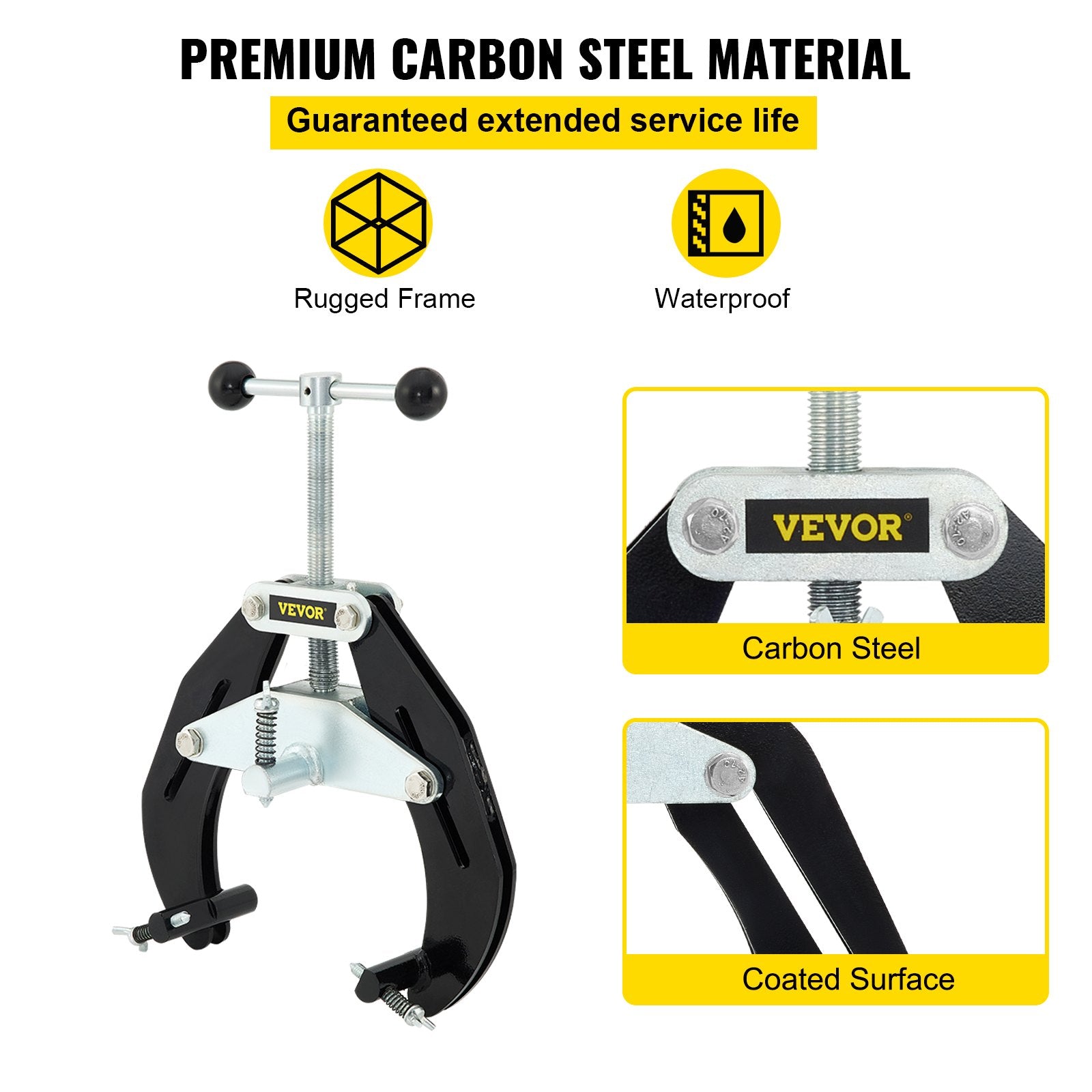 Pipe Clamp, 2 to 6 in, High Strength Ultra Clamp with Quick Acting Screws, Steel Pipe Alignment Tool with V952-HJDGQYCBDD2-6SEUMV0