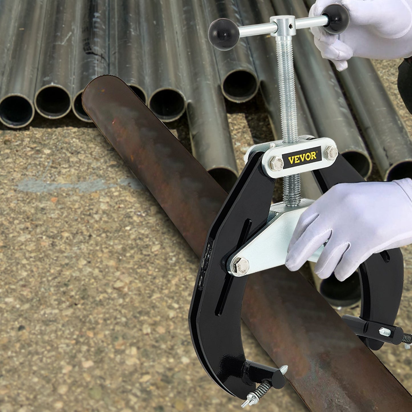 Pipe Clamp, 2 to 6 in, High Strength Ultra Clamp with Quick Acting Screws, Steel Pipe Alignment Tool with V952-HJDGQYCBDD2-6SEUMV0