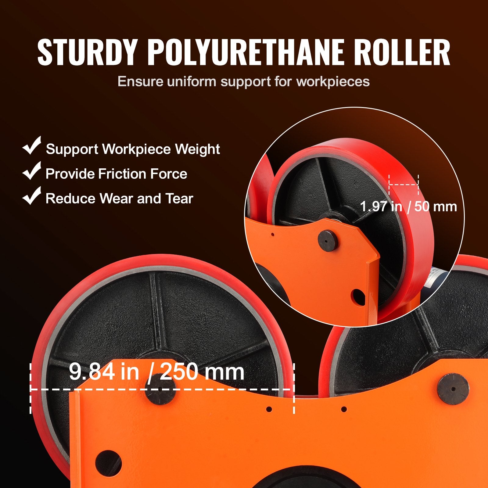 Turning Rolls Linkage Roller, 1000KG/2205LBS Loading Welding Turning Roll, 25-1400mm Diameter, 80-1600 mm/min V952-HJGLJX1000KGVKNQDV3