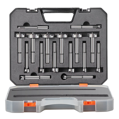 Forstner Bit Set, 16 Pcs Forstner Drill Bits Set, 1/4" to 1-5/8", Carbon Steel, with Universal Round Shank, V952-HJMGPYZCSJT162UVBV0