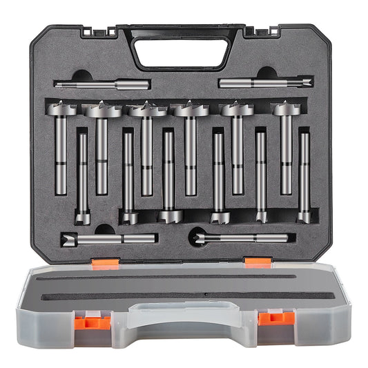 Forstner Bit Set, 16 Pcs Forstner Drill Bits Set, 1/4" to 1-5/8", Carbon Steel, with Universal Round Shank, V952-HJMGPYZCSJT162UVBV0