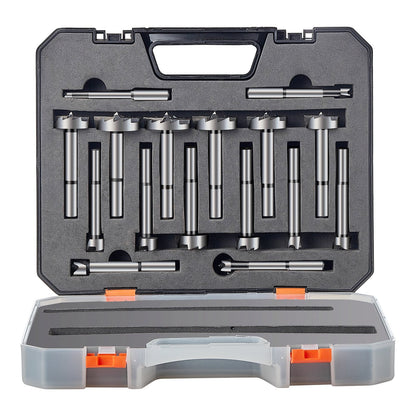 Forstner Bit Set, 16 Pcs Forstner Drill Bits Set, 1/4" to 1-5/8", Carbon Steel, with Universal Round Shank, V952-HJMGPYZCSJT162UVBV0