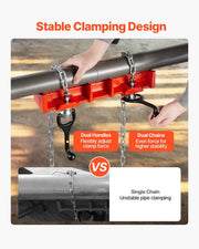 Pipe Welding Vise, 1/2 to 8-inch Pipe Welding Clamp with Dual Chains & Crank Handles, Heavy-Duty Cast Iron V952-HJQ128INCHHSADNZKV0