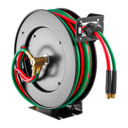 Retractable Welding Hose Reel, 1/4-Inch x 50FT Twin Oxygen Acetylene Rubber Hose Max 300PSI - T Grade, V952-HJRGJP50FTZDID1LEV0