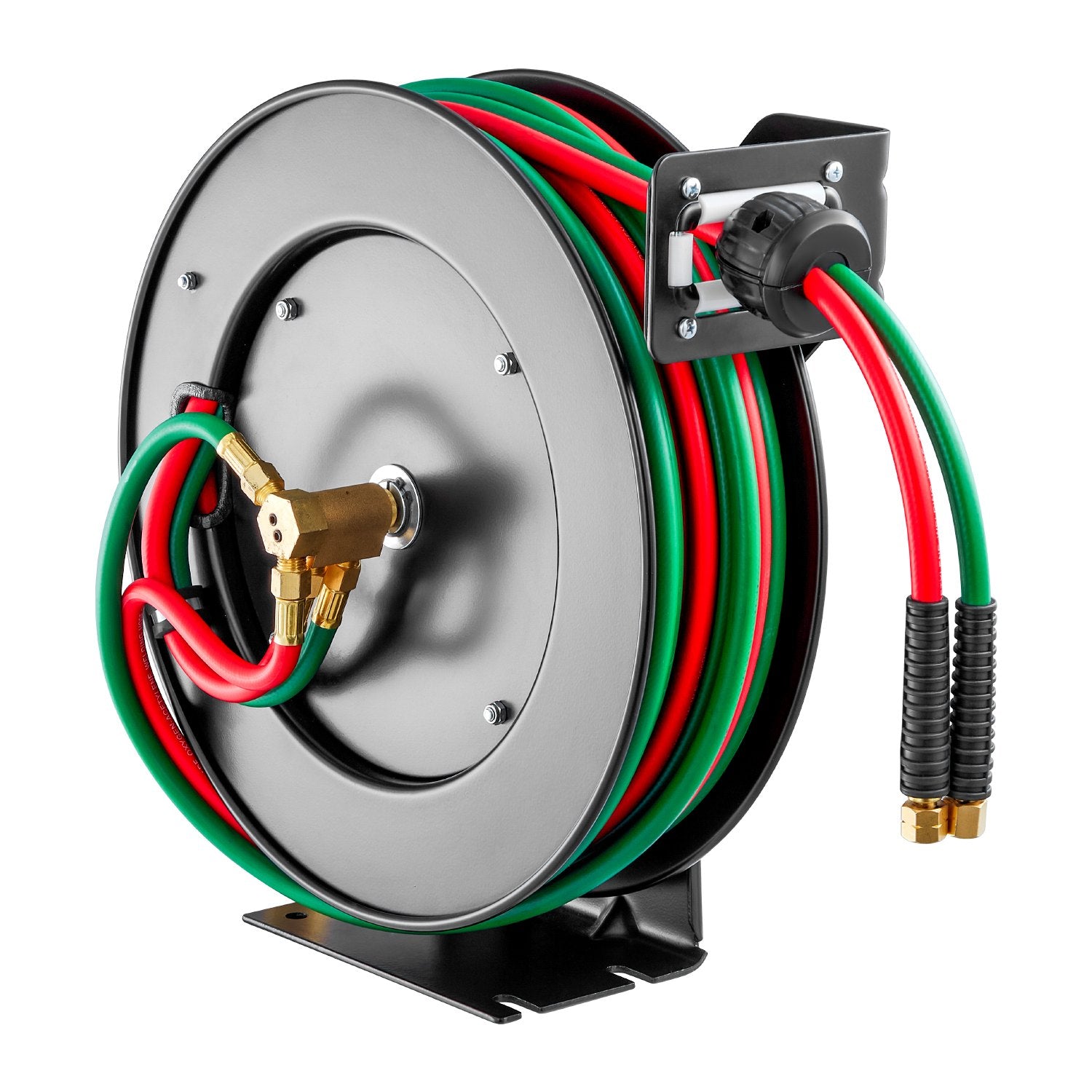 Retractable Welding Hose Reel 1/4 in x 50FT Oxygen Acetylene Rubber Hose R Grade V952-HJRGJP50FTZDLSX8QV0