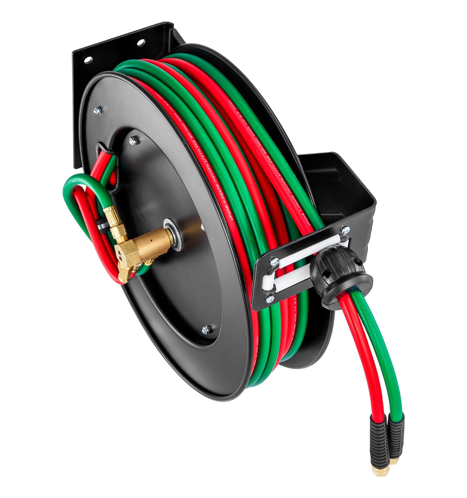 Retractable Welding Hose Reel 1/4 in x 50FT Oxygen Acetylene Rubber Hose R Grade V952-HJRGJP50FTZDLSX8QV0