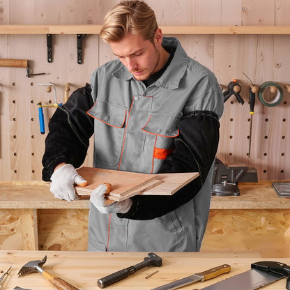 Flame Resistant Welding Work Sleeves, Heavy Duty Cowhide Leather & FR Cotton Arm Protection Sleeves for Men V952-HJTXTXNPCMCP9M0S6001V0