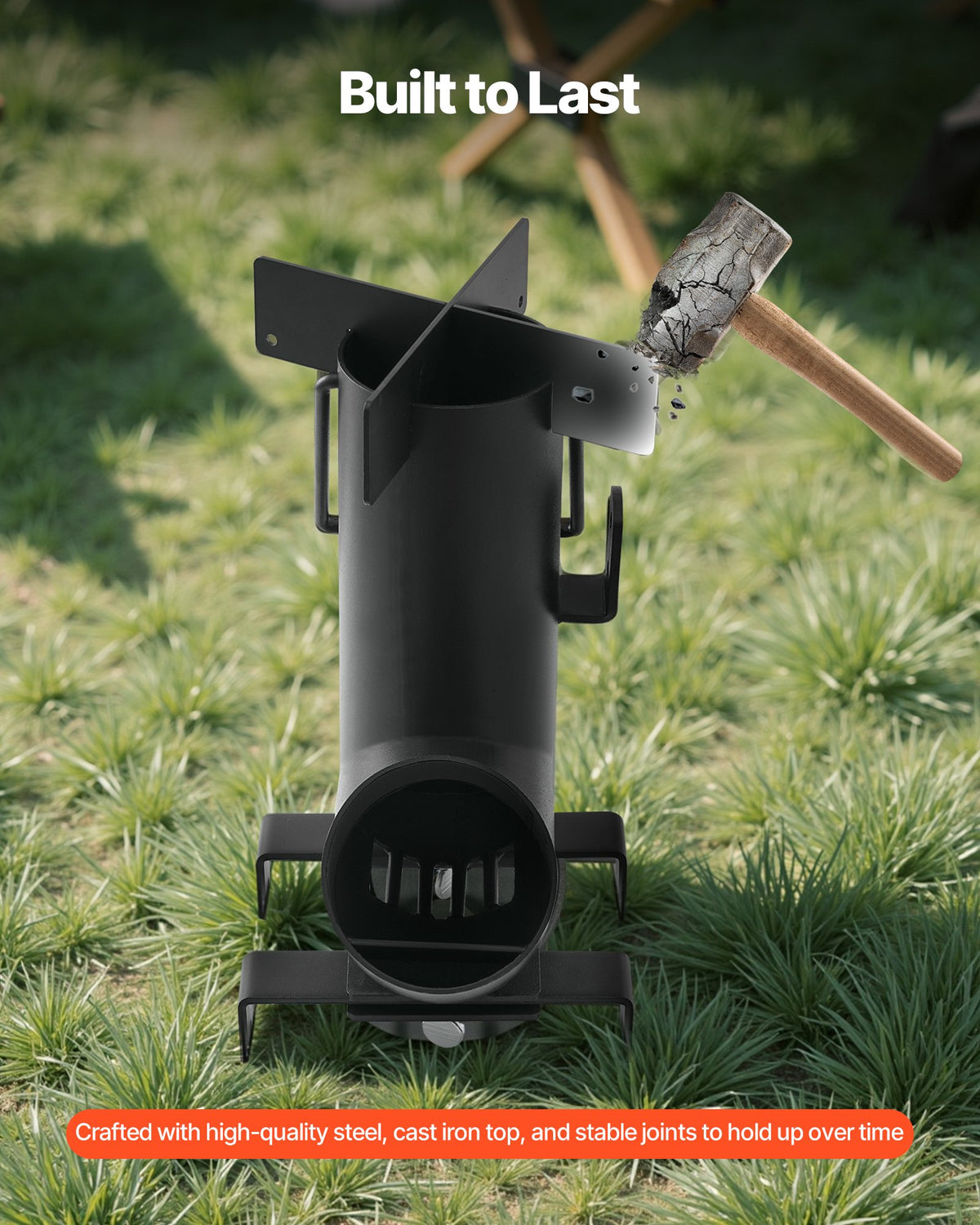 Camping Rocket Stove, Wood Burning Portable Rocket Stove with Carrying Bag for Backpacking, Carbon Steel, V952-HJXLYLTGBKZDOXBBO001V0