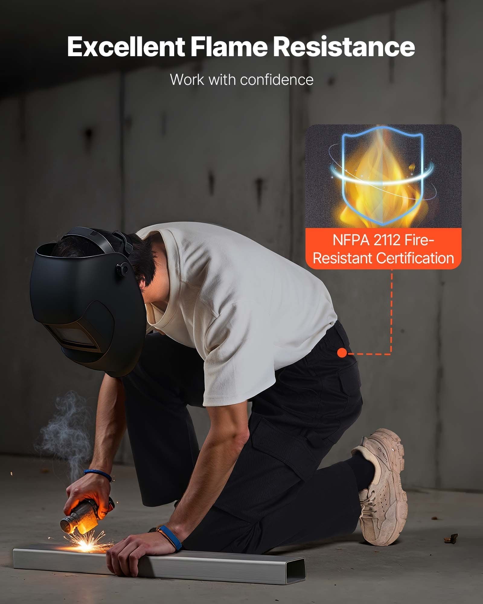 FR Pants for Men, 100% Cotton, Flame-Resistant Cargo Pants with Multi-Pockets and Elastic Waist, Reinforced V952-HJZRKZCMHSMMZRHQG001V0
