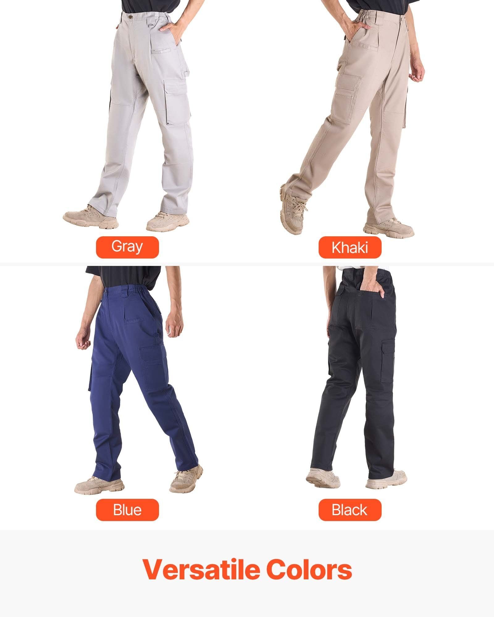 FR Pants for Men, 100% Cotton, Flame-Resistant Cargo Pants with Multi-Pockets and Elastic Waist, Reinforced V952-HJZRKZCMHSMMZRHQG001V0