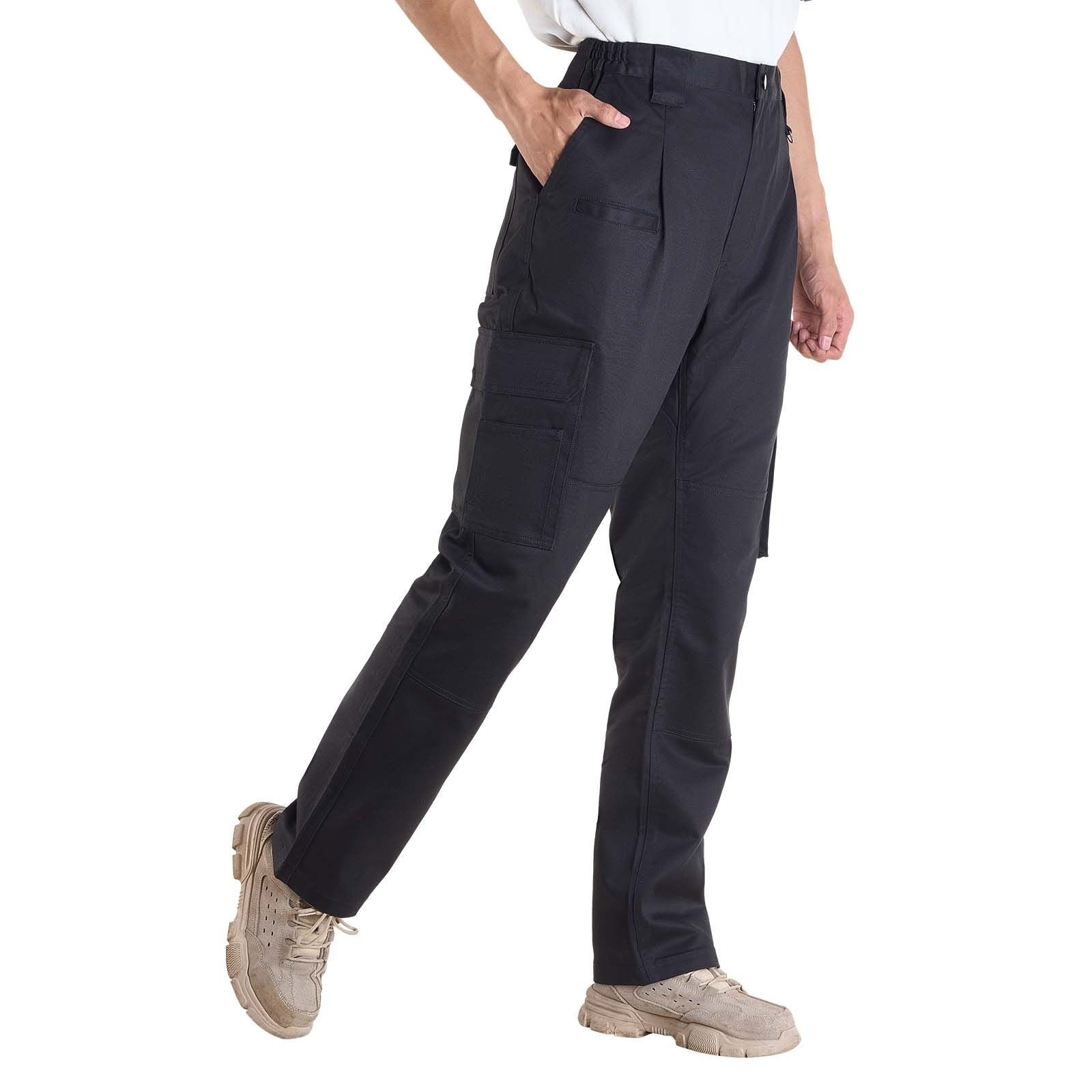 FR Pants for Men, 100% Cotton, Flame-Resistant Cargo Pants with Multi-Pockets and Elastic Waist, Reinforced V952-HJZRKZCMHSMMZRHQG001V0