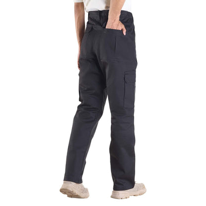 FR Pants for Men, 100% Cotton, Flame-Resistant Cargo Pants with Multi-Pockets and Elastic Waist, Reinforced V952-HJZRKZCMHSMMZRHQG001V0
