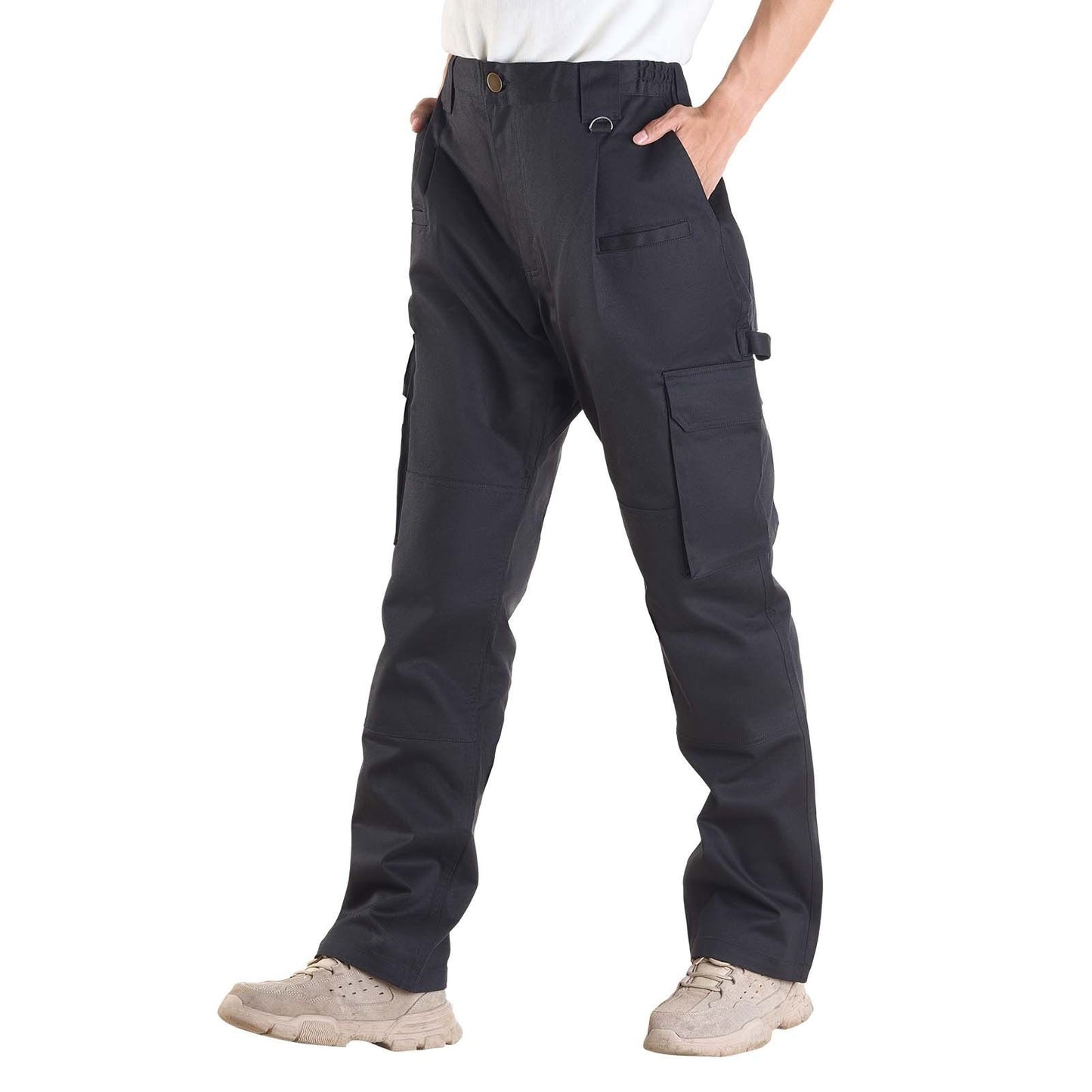 FR Pants for Men, 100% Cotton, Flame-Resistant Cargo Pants with Multi-Pockets and Elastic Waist, Reinforced V952-HJZRKZCMHSMMZRHQG001V0