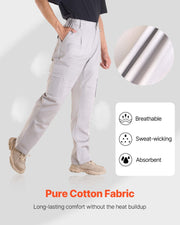 FR Pants for Men, 100% Cotton, Flame-Resistant Cargo Pants with Multi-Pockets and Elastic Waist, Reinforced V952-HJZRKZCMHSXX1T37I001V0