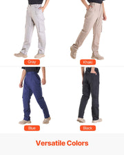 FR Pants for Men, 100% Cotton, Flame-Resistant Cargo Pants with Multi-Pockets and Elastic Waist, Reinforced V952-HJZRKZCMHSXX1T37I001V0