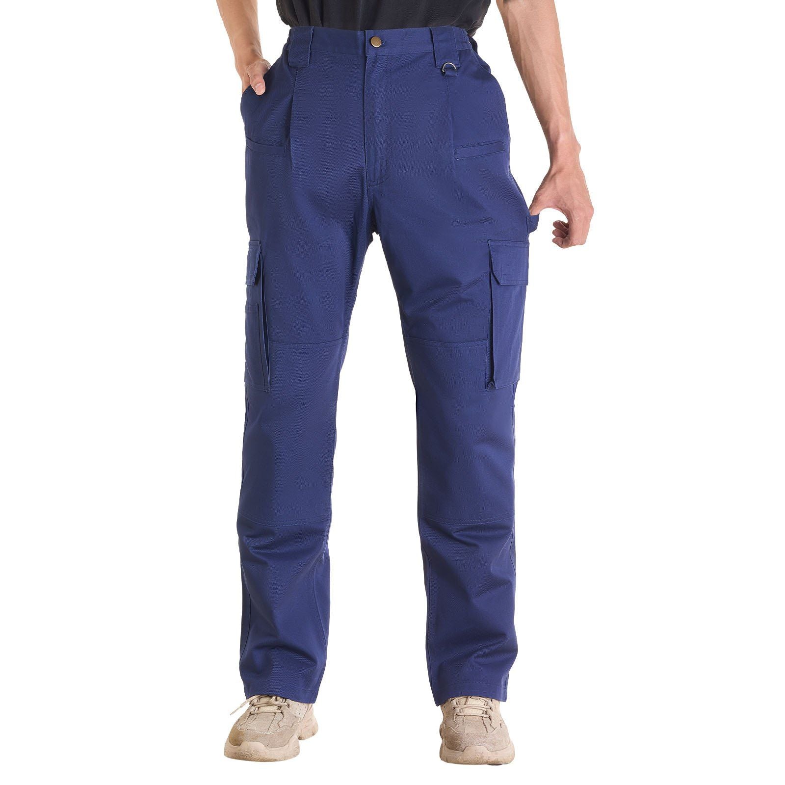 FR Pants for Men, 100% Cotton, Flame-Resistant Cargo Pants with Multi-Pockets and Elastic Waist, Reinforced V952-HJZRKZCMSLSMS20ED001V0