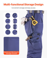 FR Pants for Men, 100% Cotton, Flame-Resistant Cargo Pants with Multi-Pockets and Elastic Waist, Reinforced V952-HJZRKZCMSLSX5R8OA001V0