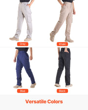 FR Pants for Men, 100% Cotton, Flame-Resistant Cargo Pants with Multi-Pockets and Elastic Waist, Reinforced V952-HJZRKZCMSLSX5R8OA001V0