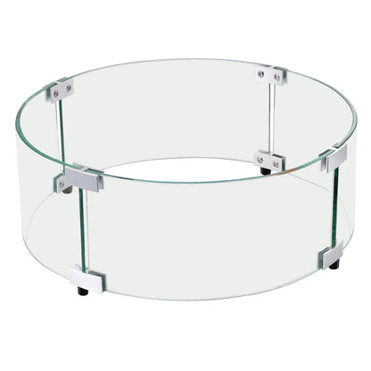 Fire Pit Wind Guard, 740 x 214mm Round Glass Flame Shield, 6mm Thick Fire Table Accessory, Clear Tempered V952-HKFFZGHBLYX8YM3ZUV0