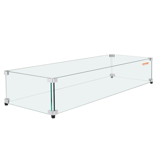 Glass Wind Guard for Rectangular Fire Pit Table 773 x 367 x 191 mm, 8mm Thick and Sturdy Tempered Glass Panel V952-HKFFZGHBLZFX7FXMMV0