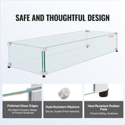 Glass Wind Guard for Rectangular Fire Pit Table 773 x 367 x 191 mm, 8mm Thick and Sturdy Tempered Glass Panel V952-HKFFZGHBLZFX7FXMMV0