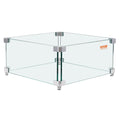 Gas Fire Pit Wind Guard for Square Fire Table, 380 x 380 x 180 mm Clear Tempered Wind Guard for Firepits, 8mm V952-HKFFZGHBLZFX8PISWV0
