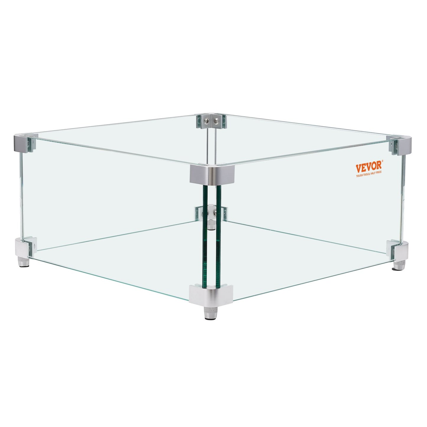 Gas Fire Pit Wind Guard for Square Fire Table, 380 x 380 x 180 mm Clear Tempered Wind Guard for Firepits, 8mm V952-HKFFZGHBLZFX8PISWV0