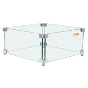 Gas Fire Pit Wind Guard for Square Fire Table, 380 x 380 x 180 mm Clear Tempered Wind Guard for Firepits, 8mm V952-HKFFZGHBLZFX8PISWV0