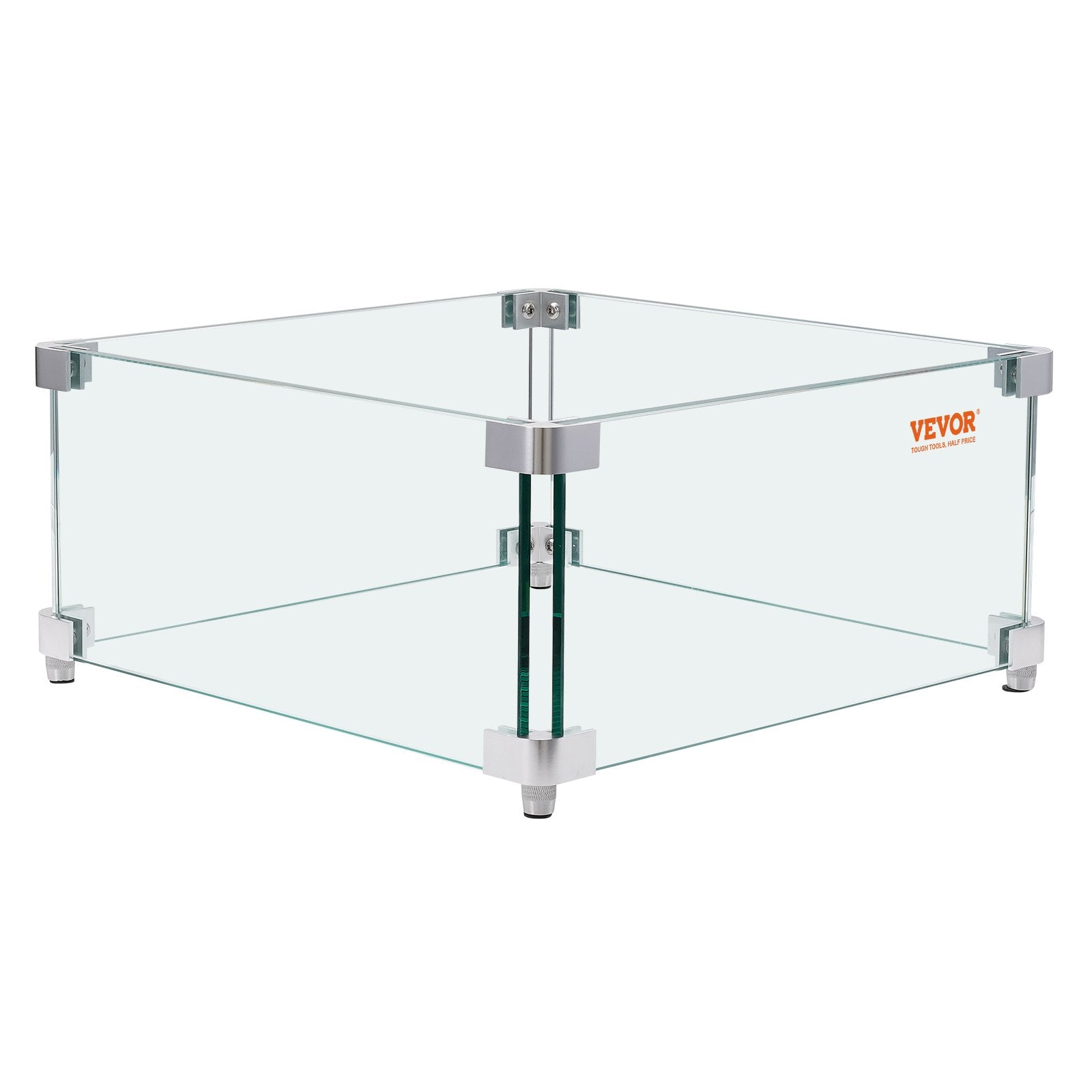 Gas Fire Pit Wind Guard for Square Fire Table, 380 x 380 x 180 mm Clear Tempered Wind Guard for Firepits, 8mm V952-HKFFZGHBLZFX8PISWV0