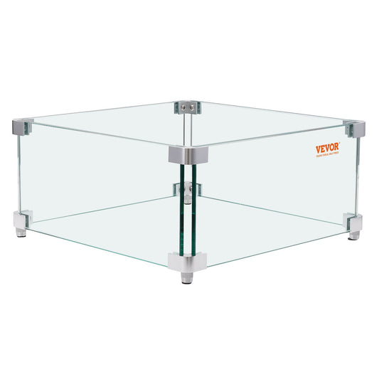 Gas Fire Pit Wind Guard for Square Fire Table, 380 x 380 x 180 mm Clear Tempered Wind Guard for Firepits, 8mm V952-HKFFZGHBLZFX8PISWV0