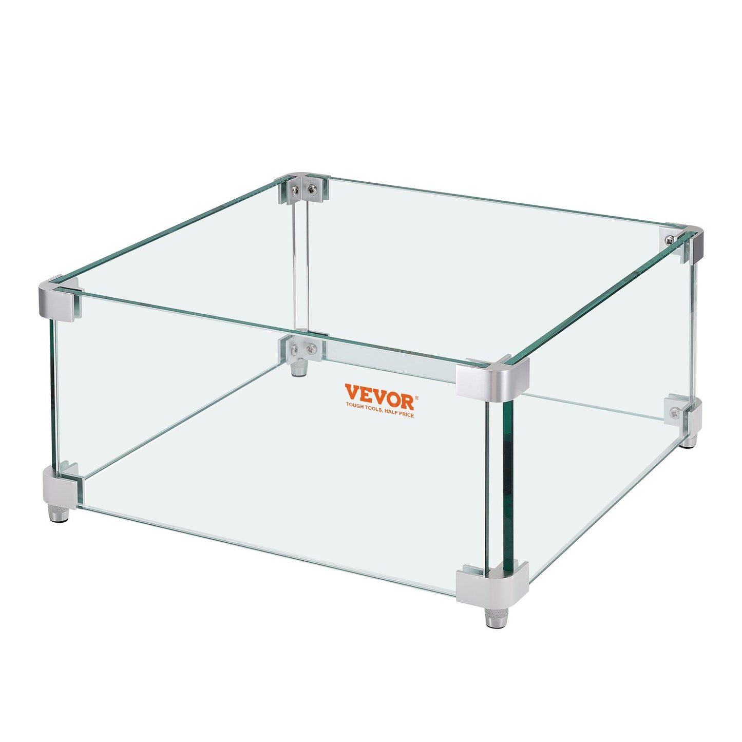 Gas Fire Pit Wind Guard for Square Fire Table, 380 x 380 x 180 mm Clear Tempered Wind Guard for Firepits, 8mm V952-HKFFZGHBLZFX8PISWV0