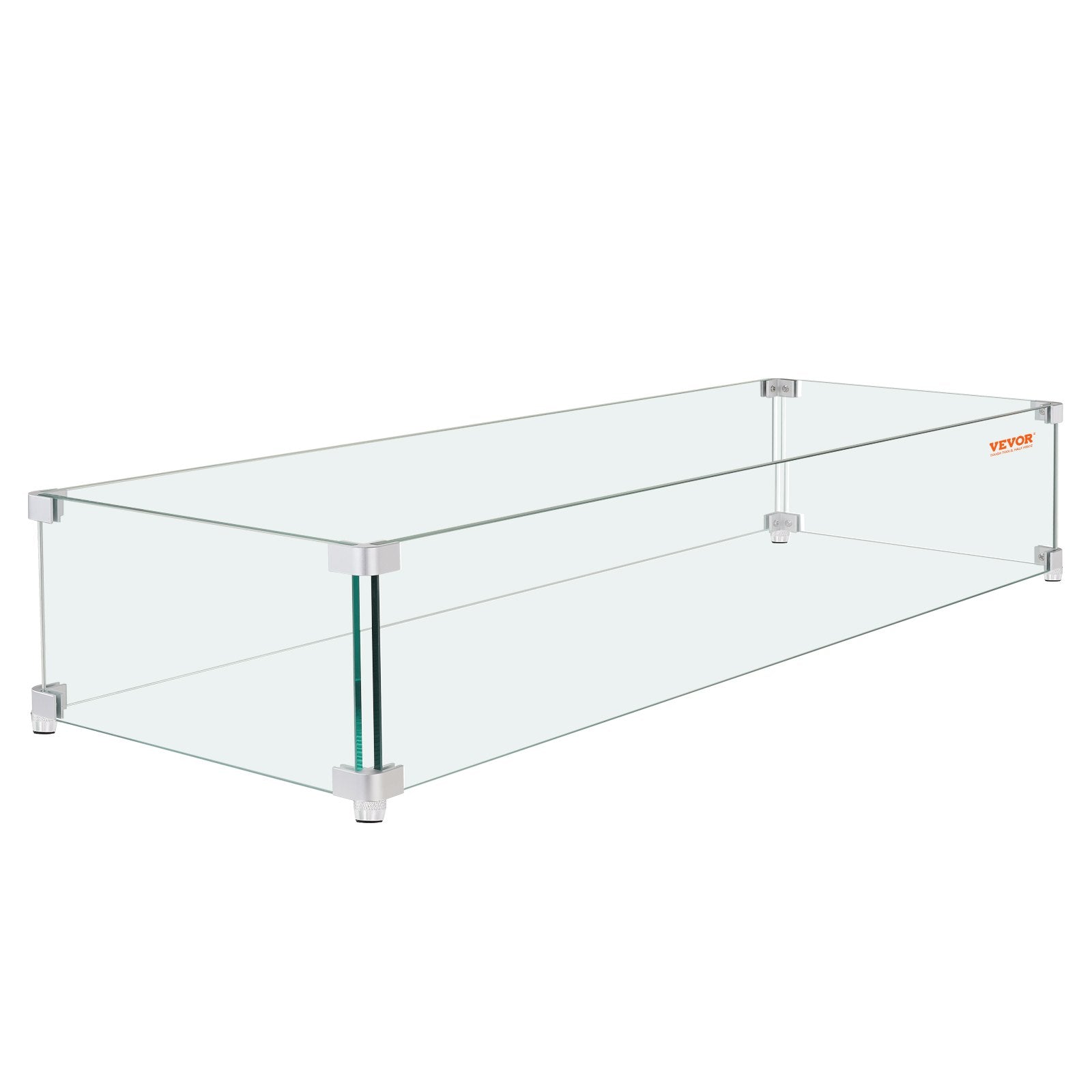 Gas Fire Pit Wind Guard for Square Fire Table, 595 x 190 x 165 mm Clear Tempered Wind Guard for Firepits, 8mm V952-HKFFZGHBLZFXHZGELV0