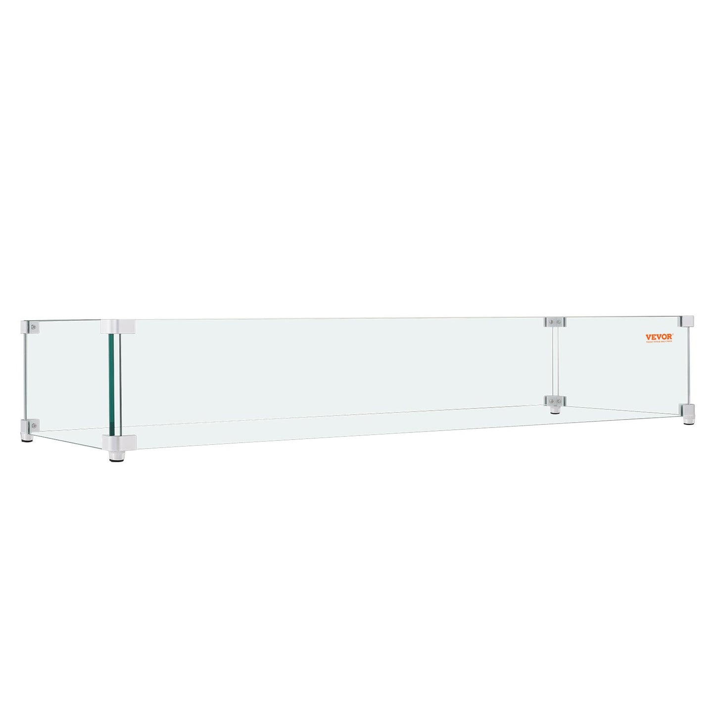 Gas Fire Pit Wind Guard for Square Fire Table, 595 x 190 x 165 mm Clear Tempered Wind Guard for Firepits, 8mm V952-HKFFZGHBLZFXHZGELV0