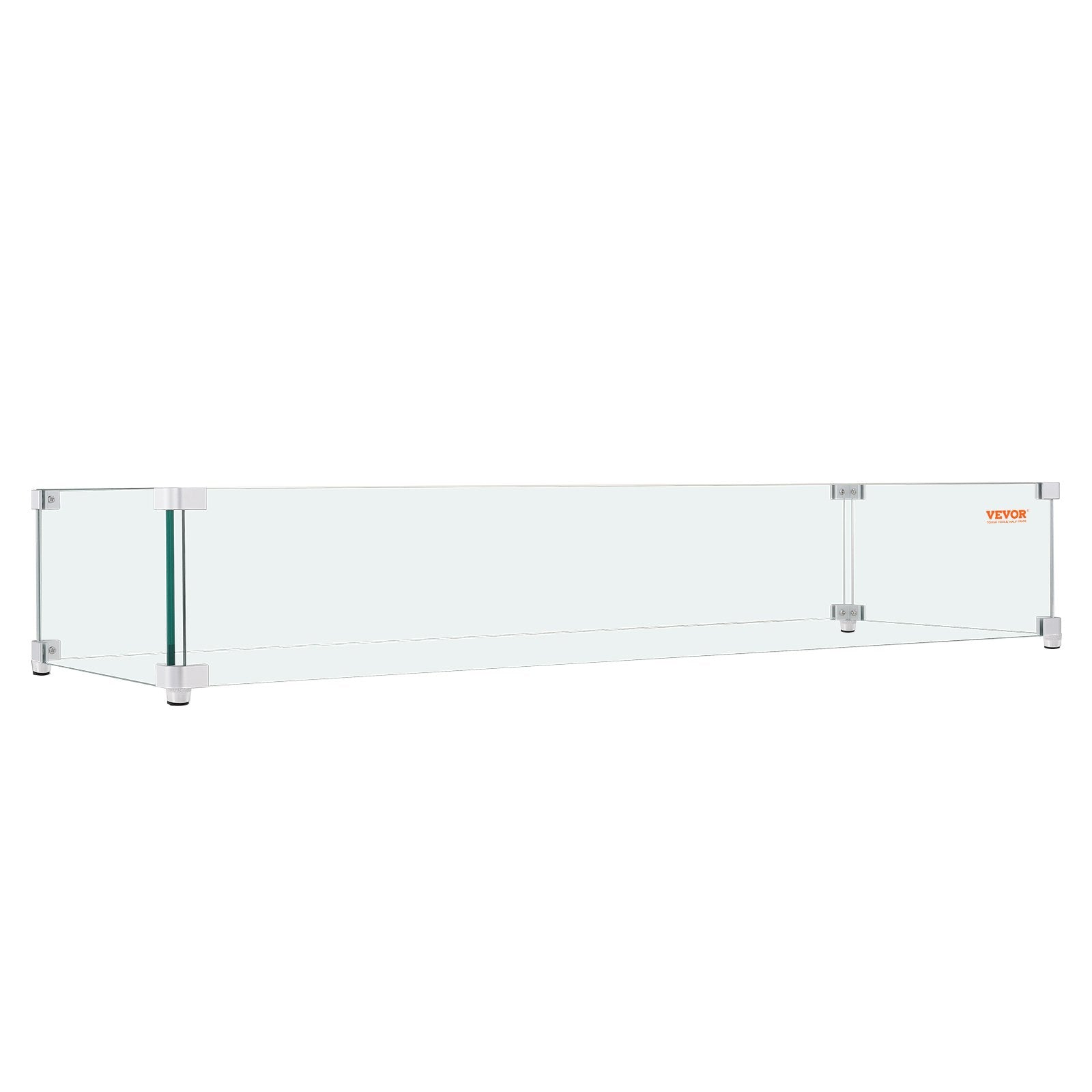 Gas Fire Pit Wind Guard for Square Fire Table, 595 x 190 x 165 mm Clear Tempered Wind Guard for Firepits, 8mm V952-HKFFZGHBLZFXHZGELV0