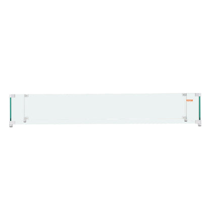 Gas Fire Pit Wind Guard for Square Fire Table, 595 x 190 x 165 mm Clear Tempered Wind Guard for Firepits, 8mm V952-HKFFZGHBLZFXHZGELV0