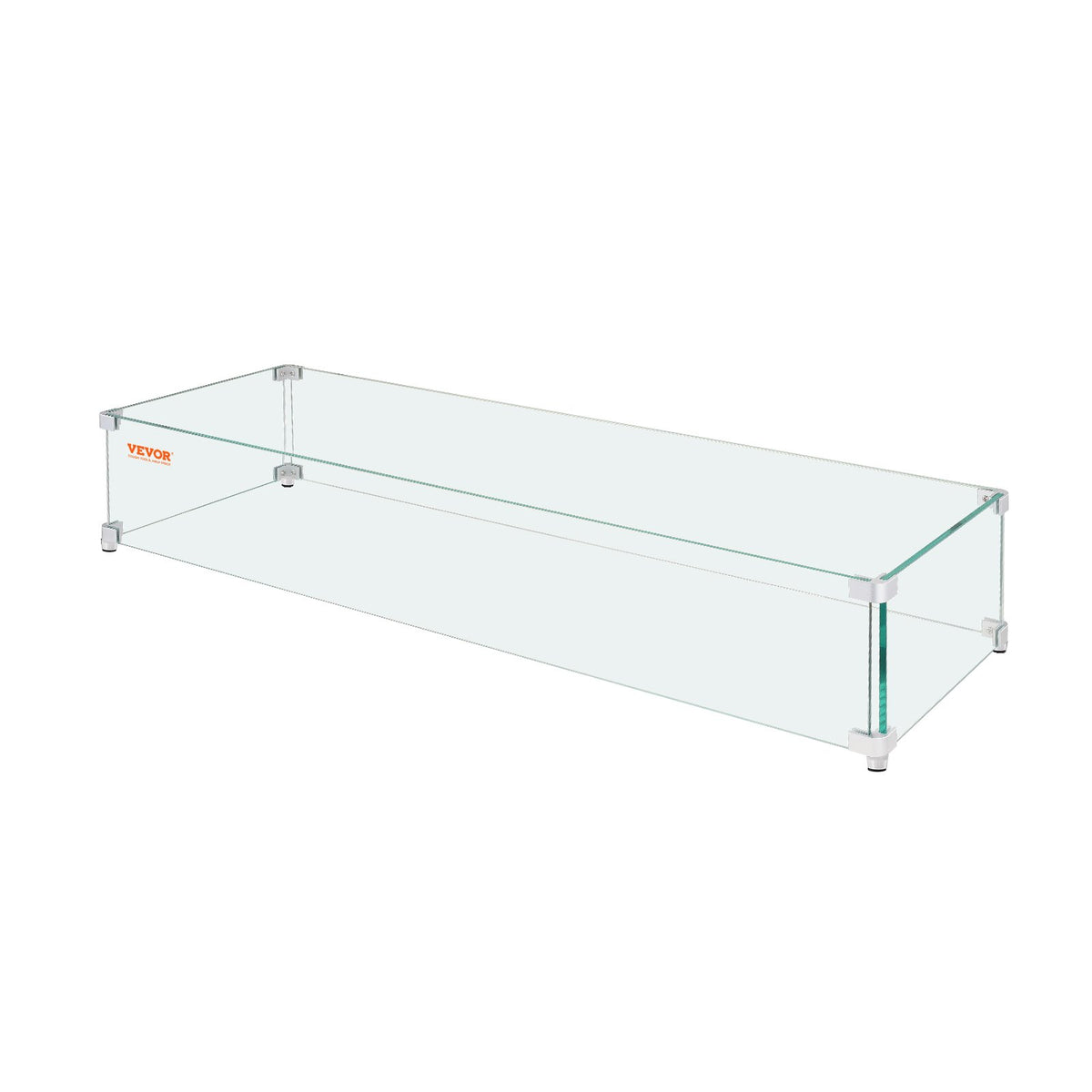 Gas Fire Pit Wind Guard for Square Fire Table, 595 x 190 x 165 mm Clear Tempered Wind Guard for Firepits, 8mm V952-HKFFZGHBLZFXHZGELV0