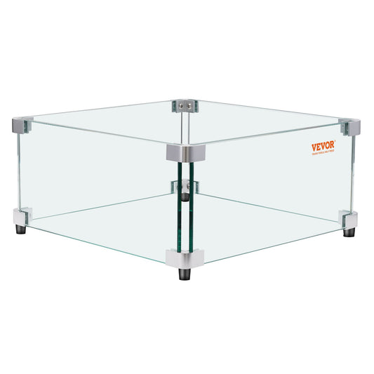 Gas Fire Pit Wind Guard for Square Fire Table, 543 x 543 x 191 mm Clear Tempered Wind Guard for Firepits, 8mm V952-HKFFZGHBLZFXI4JMNV0
