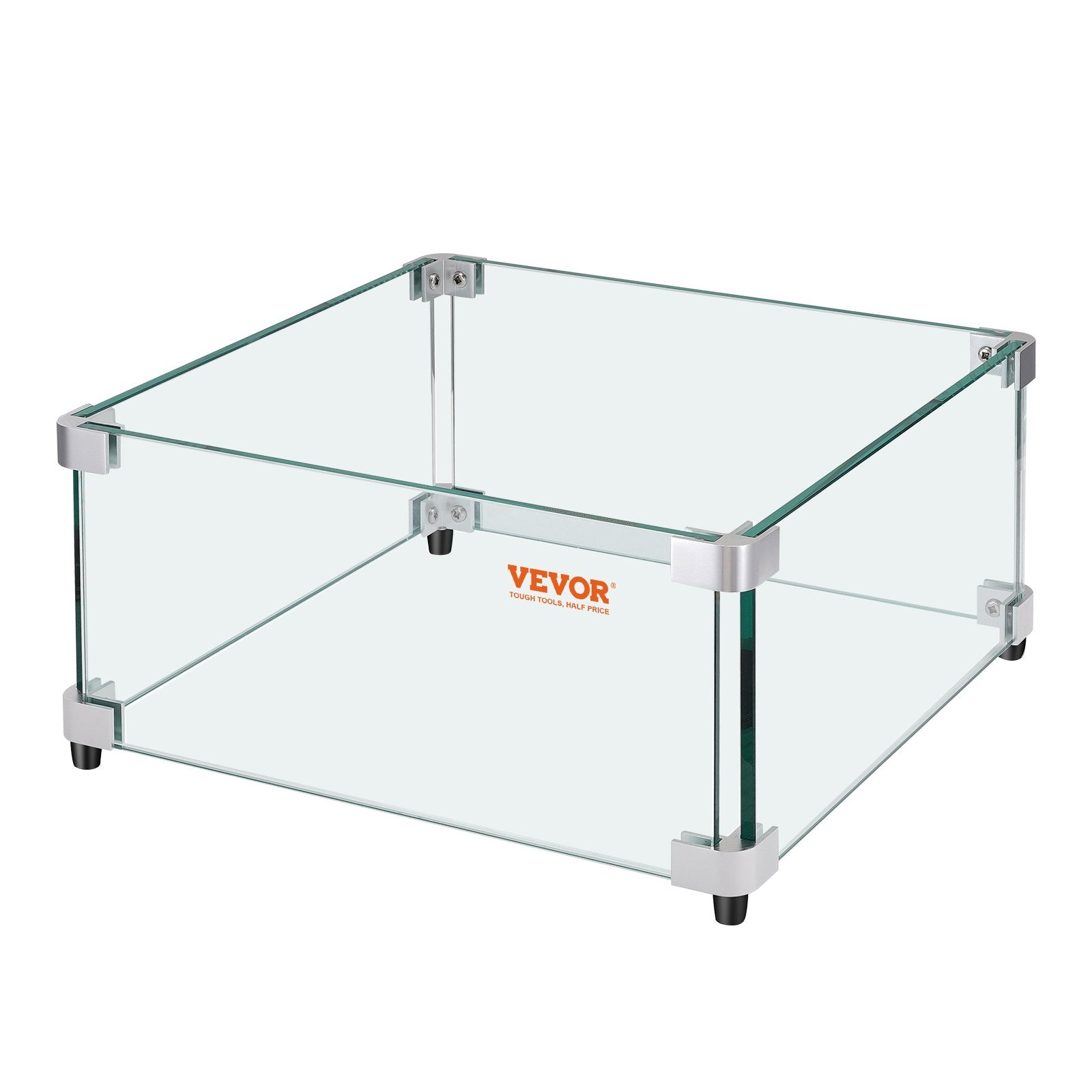 Gas Fire Pit Wind Guard for Square Fire Table, 543 x 543 x 191 mm Clear Tempered Wind Guard for Firepits, 8mm V952-HKFFZGHBLZFXI4JMNV0